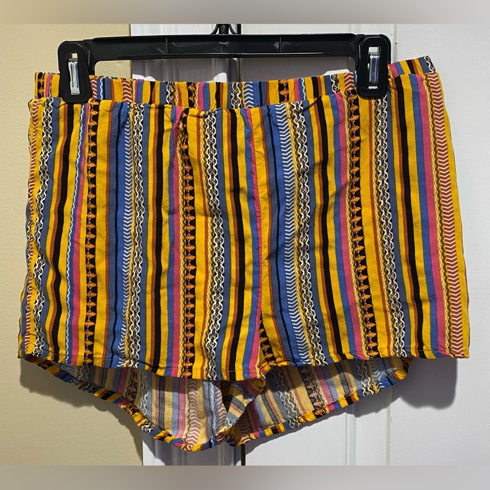 Vibrant Striped Women's Shorts-Large